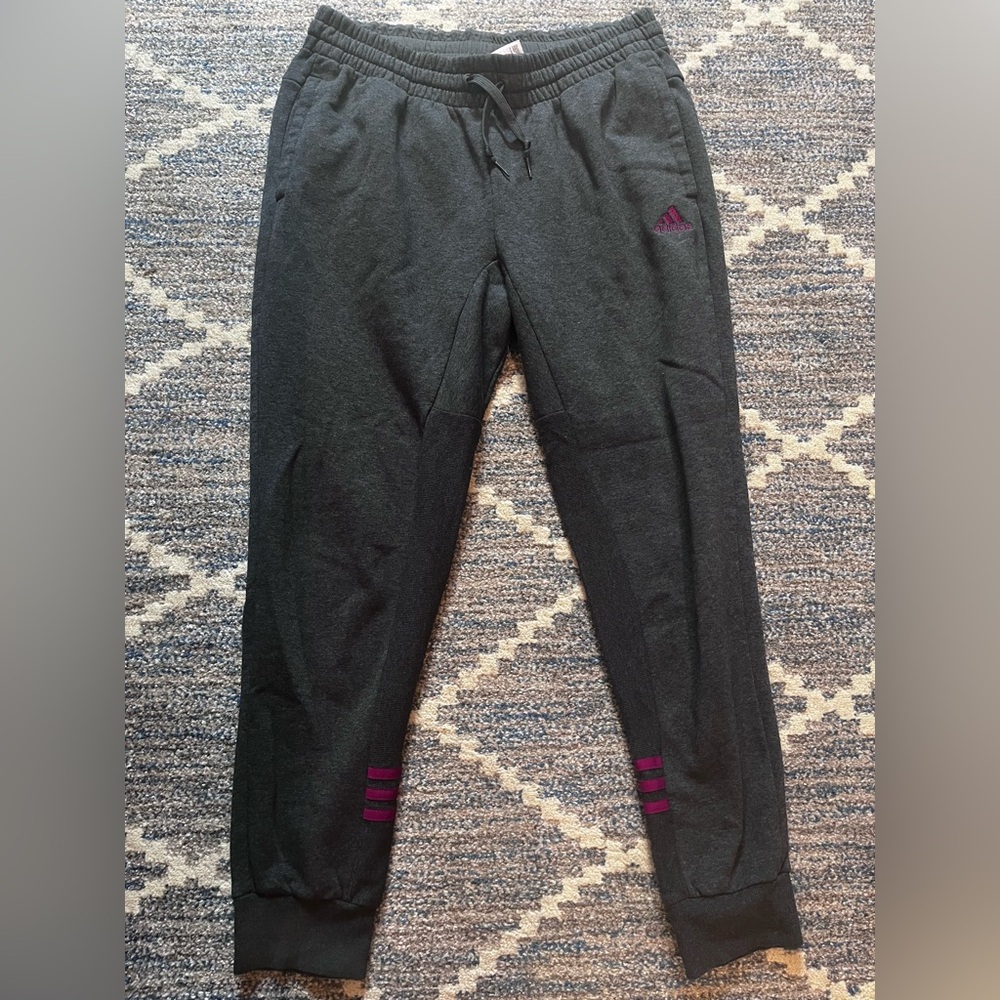 Adidas Size L Grey/Pink Sweatpants
